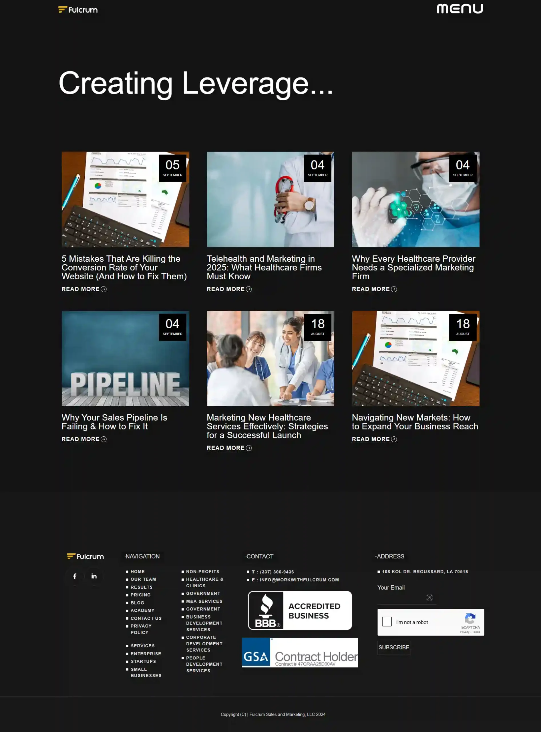 Results metrics pipeline and revenue section on Fulcrum project page design