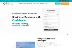 Business Registration Luxembourg company formation WordPress portfolio page