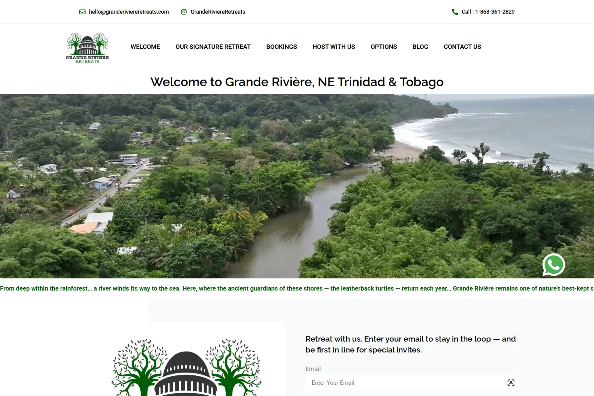 Grande Riviere Retreats Trinidad wellness retreat WordPress project homepage