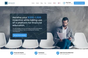 Infinity Finance Canada cashback subscription WordPress case study homepage