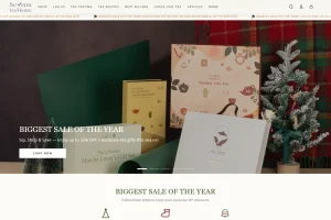 Seven Teahouse World Tea Championship winner eCommerce portfolio homepage