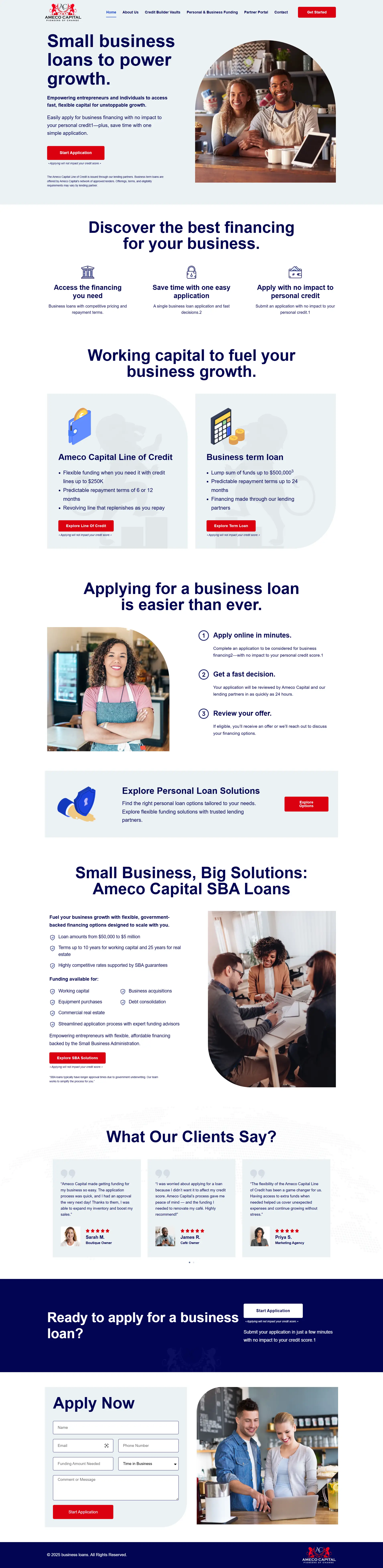 Ameco Capital landing page - Elite IT Solutions