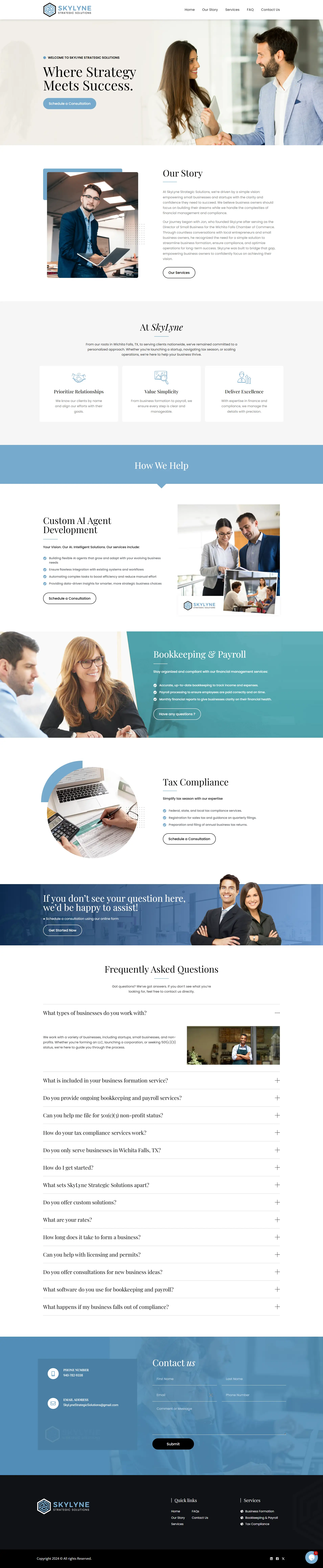 Skylyne Strategic Solutions landing page - Elite IT Solutions