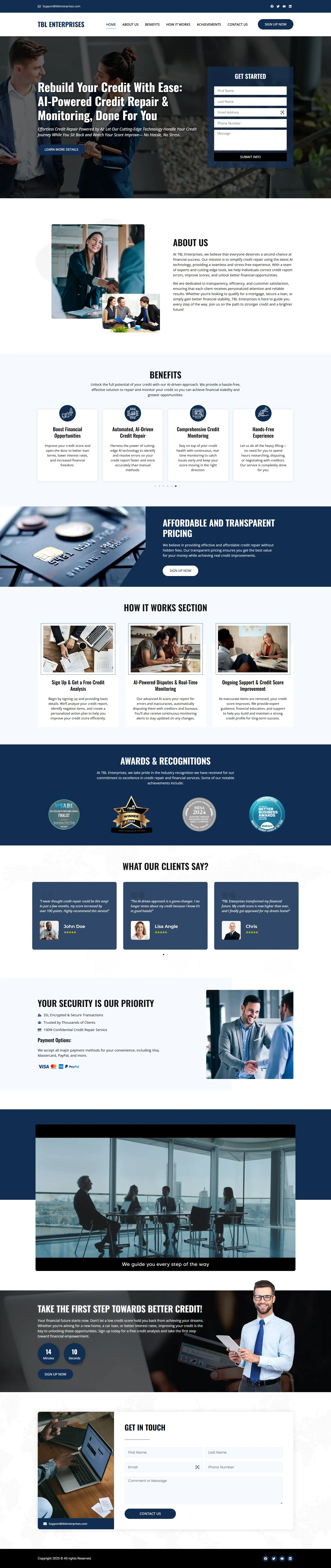 TBL Enterprises landing page - Elite IT Solutions