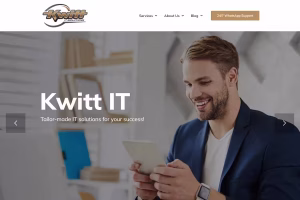 Kwitt IT Solutions Windsbach contact page with 24/7 WhatsApp support details