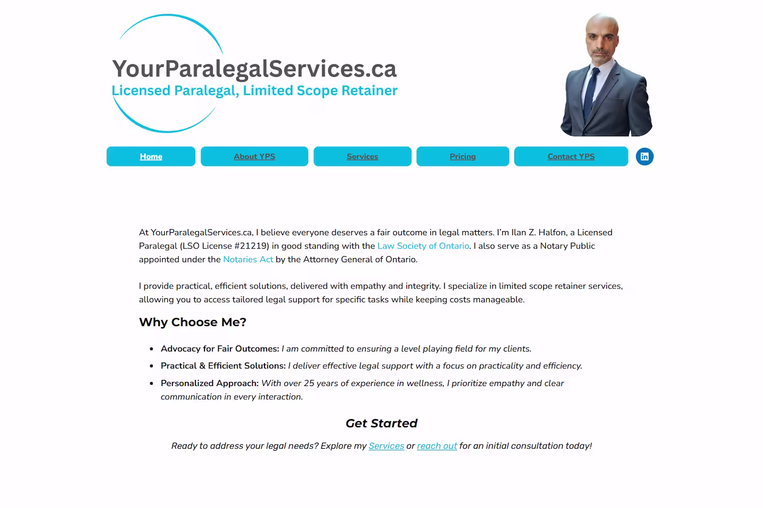 Landlord and Tenant Board services page on Your Paralegal Services project