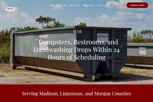 ADA-compliant restroom unit displayed on Elite Sanitation website portfolio