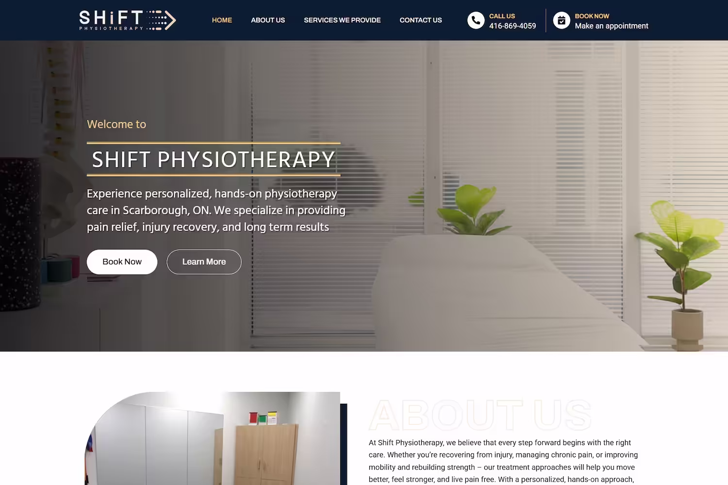 WSIB approved provider badge displayed on Shift Physio WordPress project