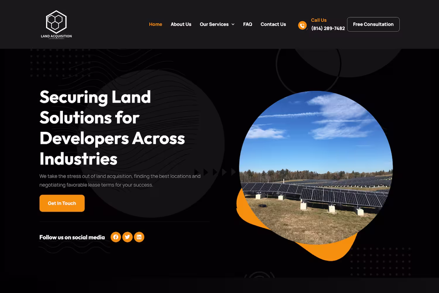 Land Acquisition Co real estate investment overview WordPress showcase page