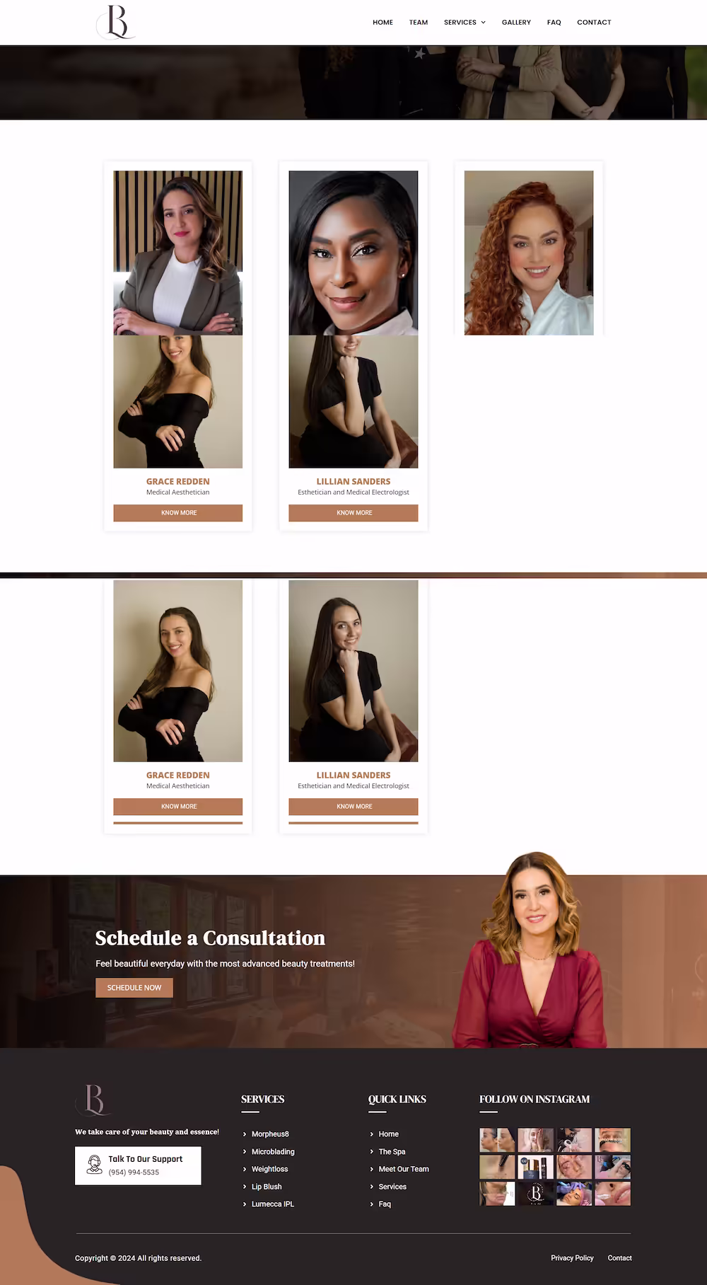 Blush Lounge About section with owner-artist Renata Rodrigues permanent makeup story