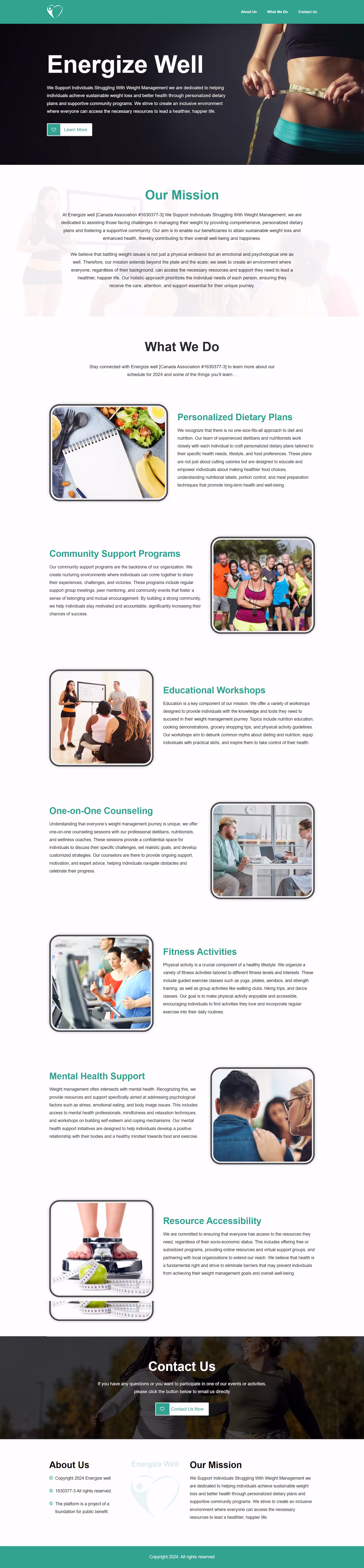 Energize Well Canadian nonprofit wellness programme overview case study page