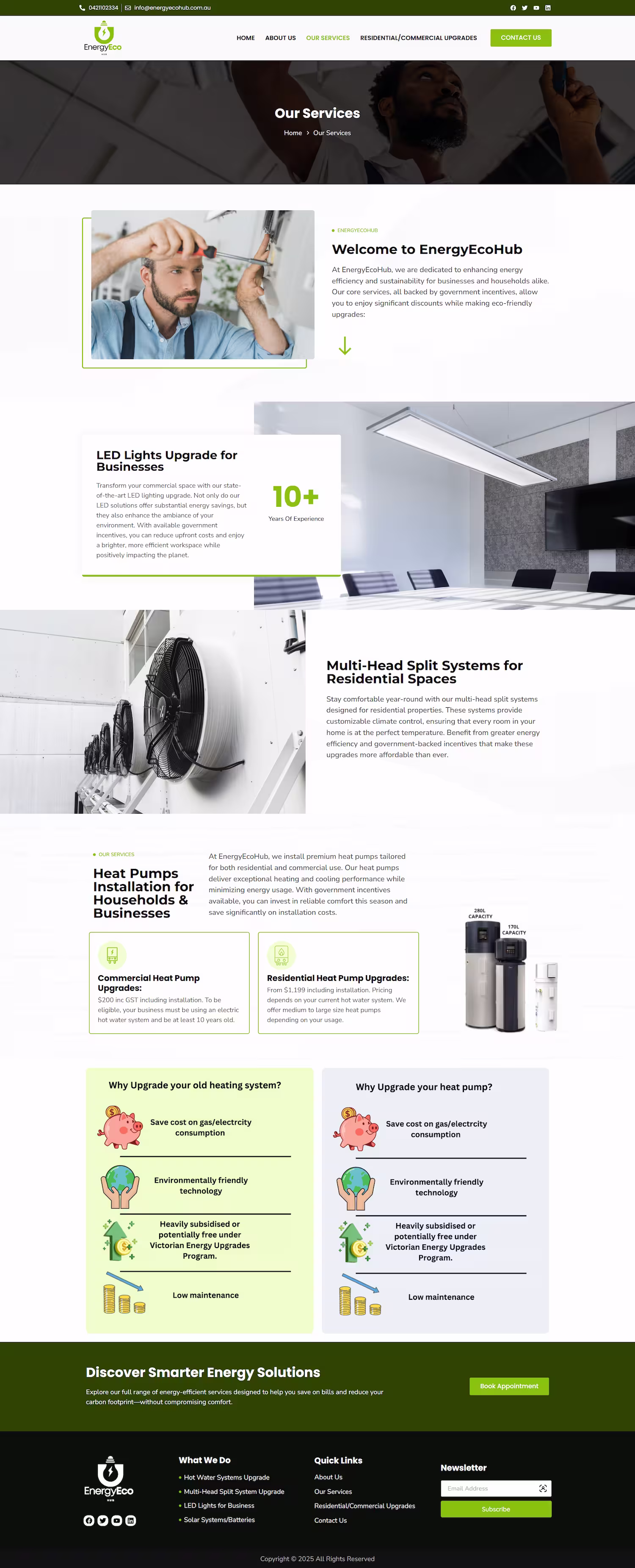LED lighting upgrade with VEU rebate on EnergyEcoHub project page design