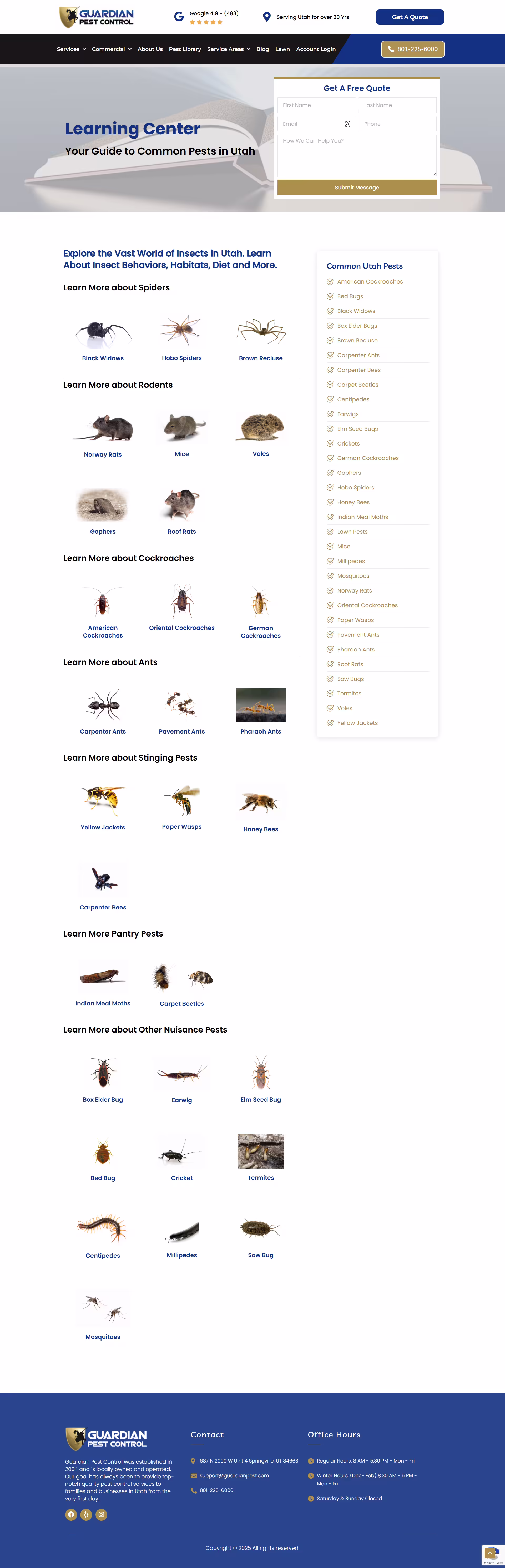 Guardian Pest Control Utah county service area pages — Salt Lake, Davis, Weber — Elite IT