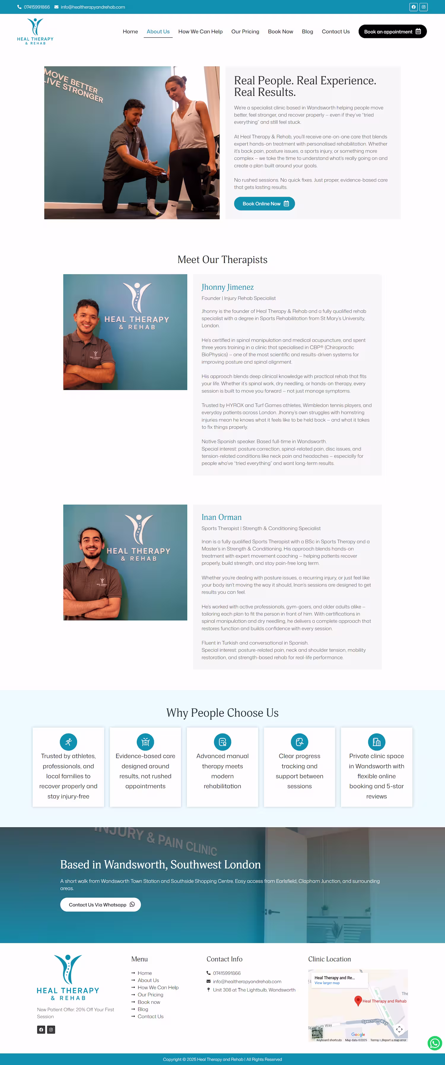 CBP spinal alignment training credentials section on Heal Therapy showcase page