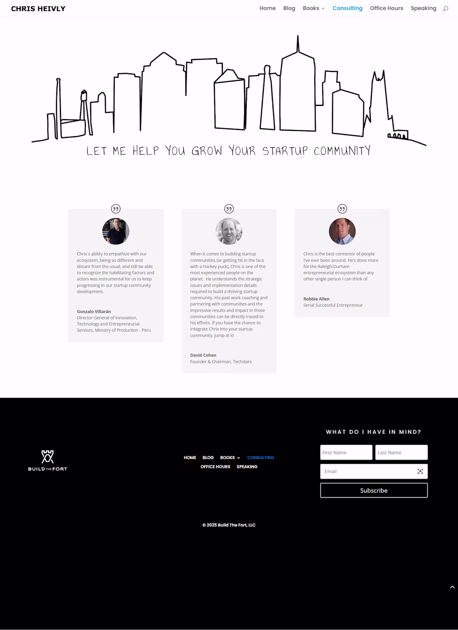 Speaking and media logos credential section on Heivly website example page