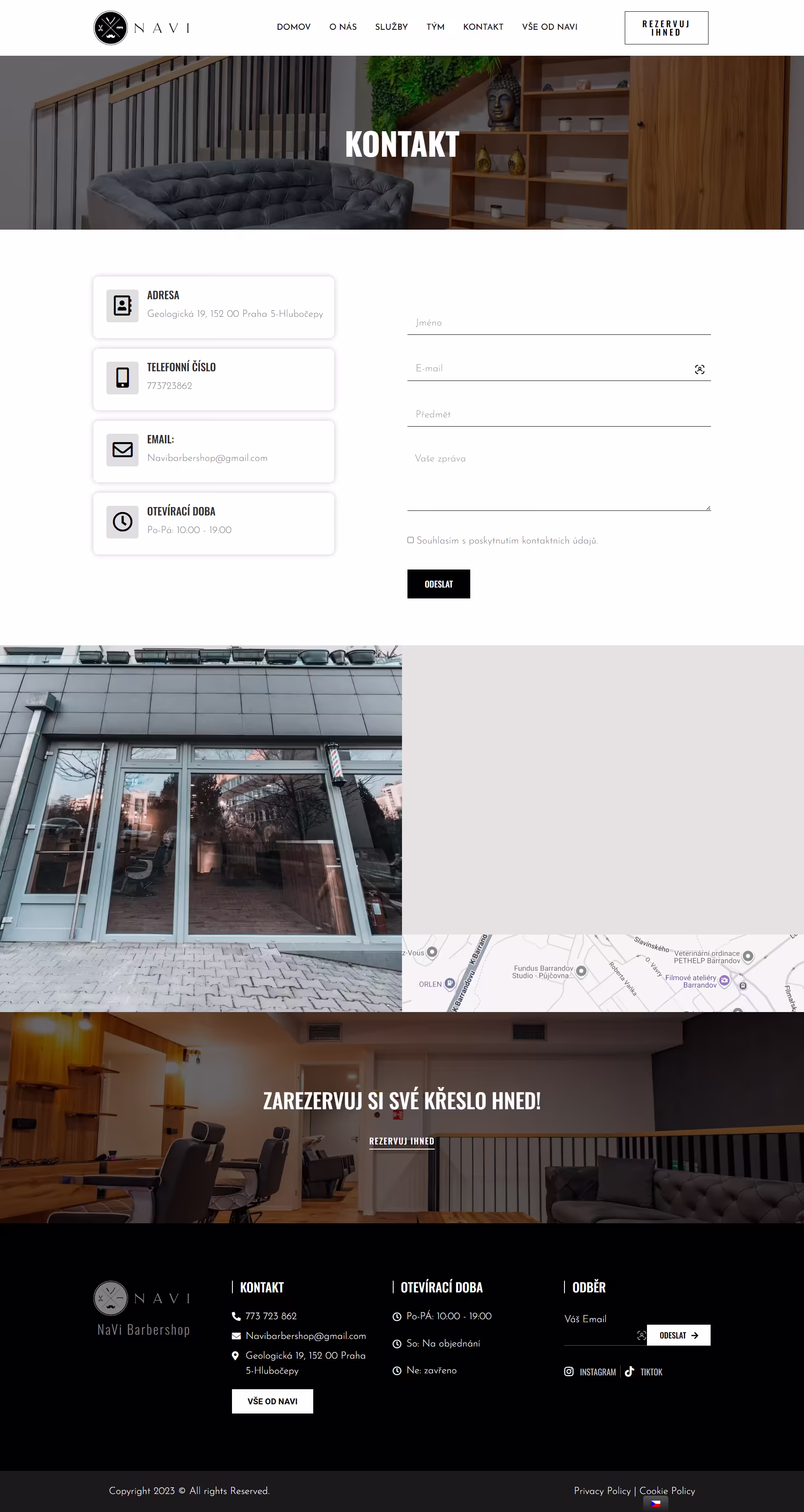 Team page for Navi Barbershop introducing barbers and their expertise on WordPress website