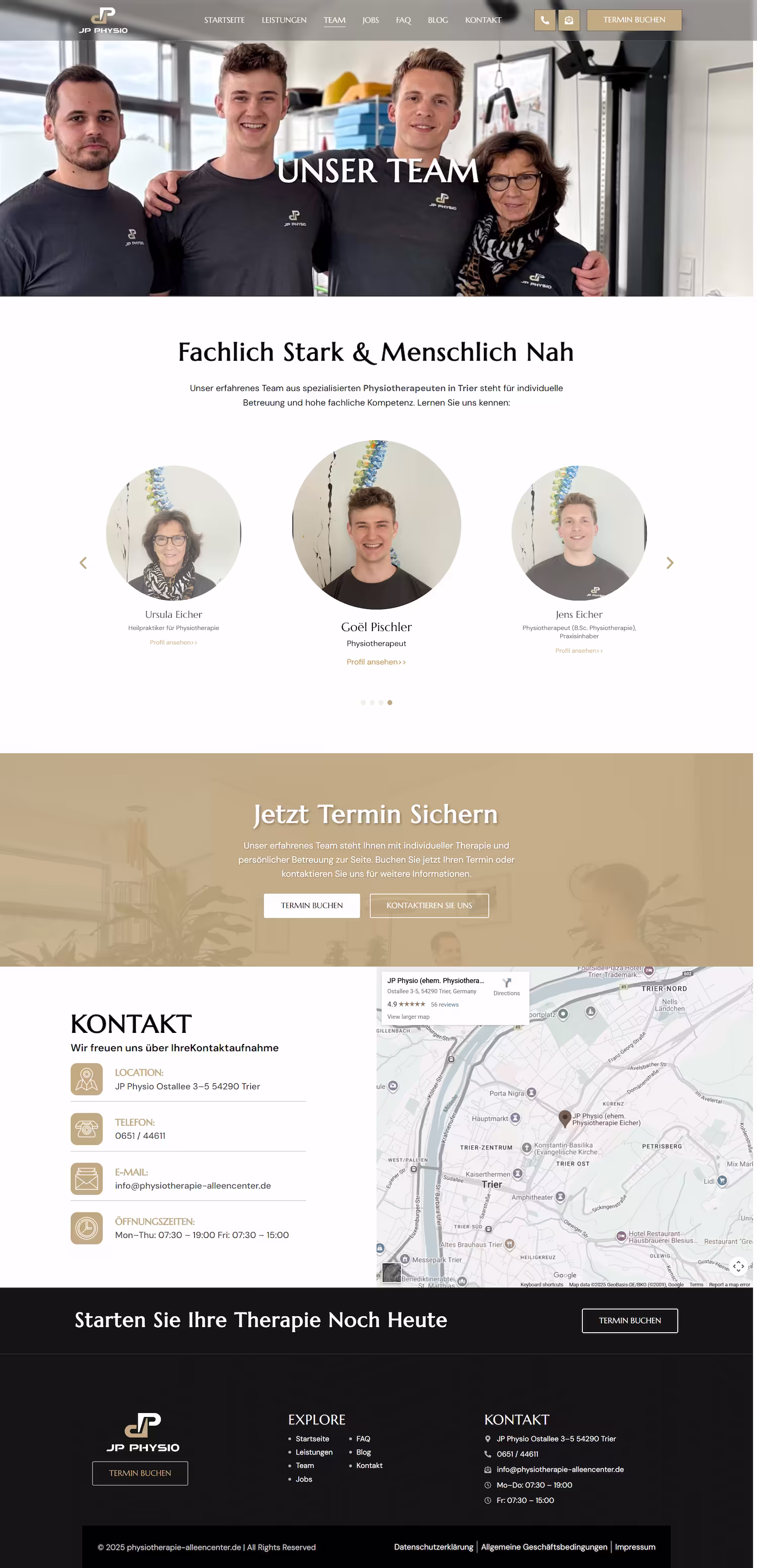 Jens Eicher and Patrick Melis team profiles on JP Physio case study page