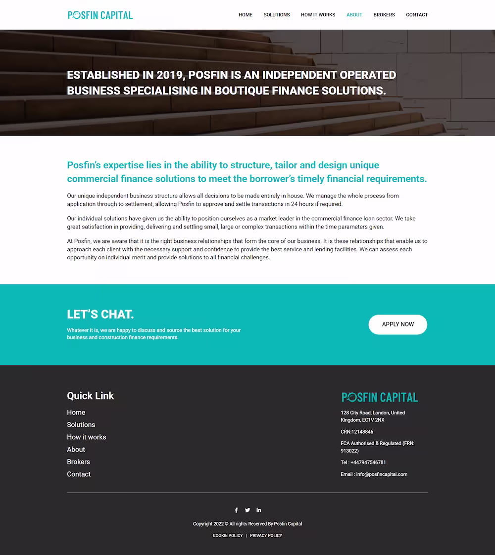 Posfin Capital process: in-house packaging and 24-hour settlement