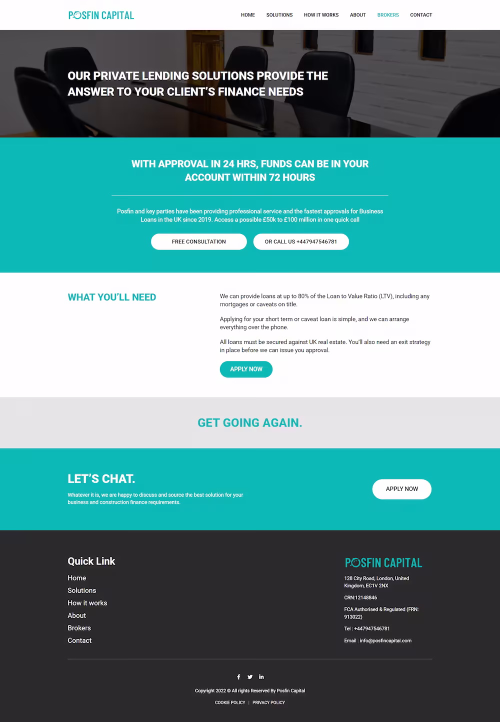 Posfin Capital UK broker referral and settlement speed details