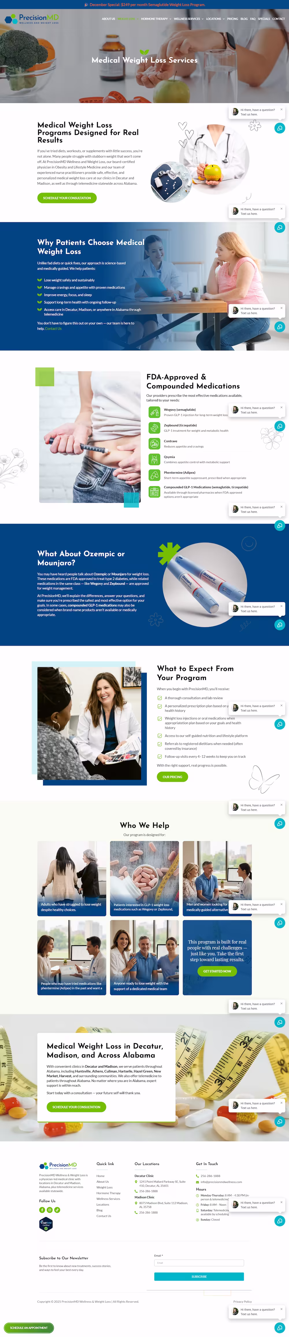 Hormone replacement therapy overview page on PrecisionMD Wellness example