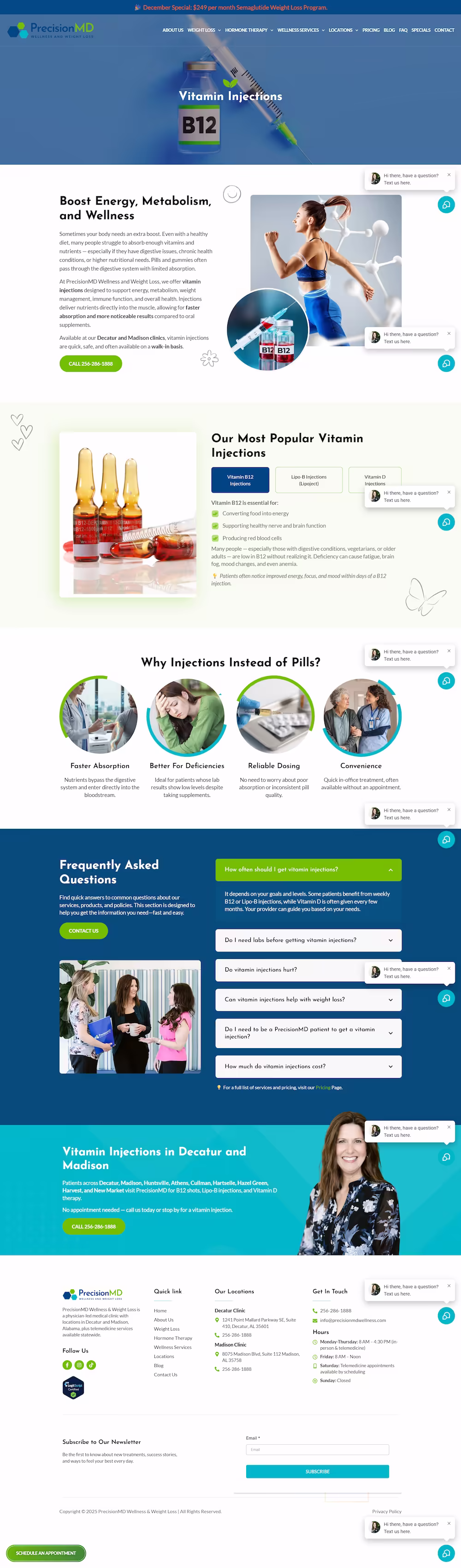 Provider team profile section on PrecisionMD medical clinic website example