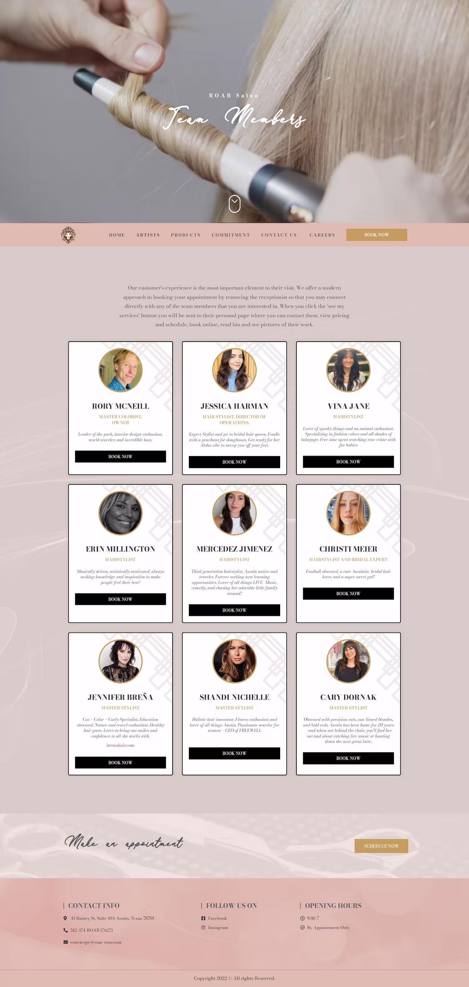 ROAR Salon commitment section from Master Colorist owner Rory McNeill