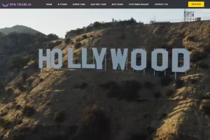 AI tour app section showing mobile app screenshots for celebrity homes and filming locations — BYG Tours AI