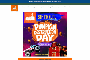 Pumpkin farm admission pricing section showing general admission and season pass rates — Tate Farms