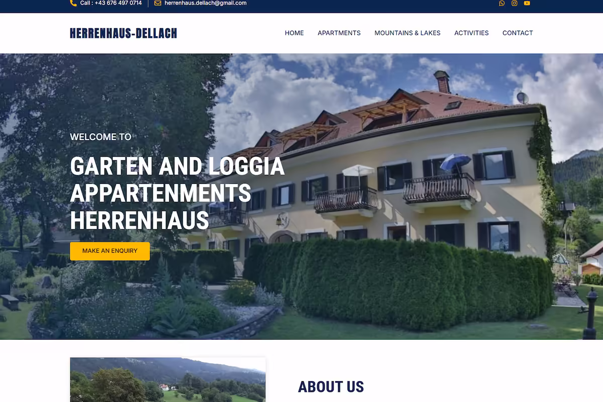 Herrenhaus Dellach — Austrian holiday apartments WordPress site