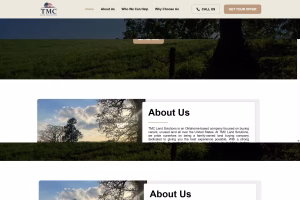 TMC Land Solutions hero — land buying landing page, Oklahoma USA