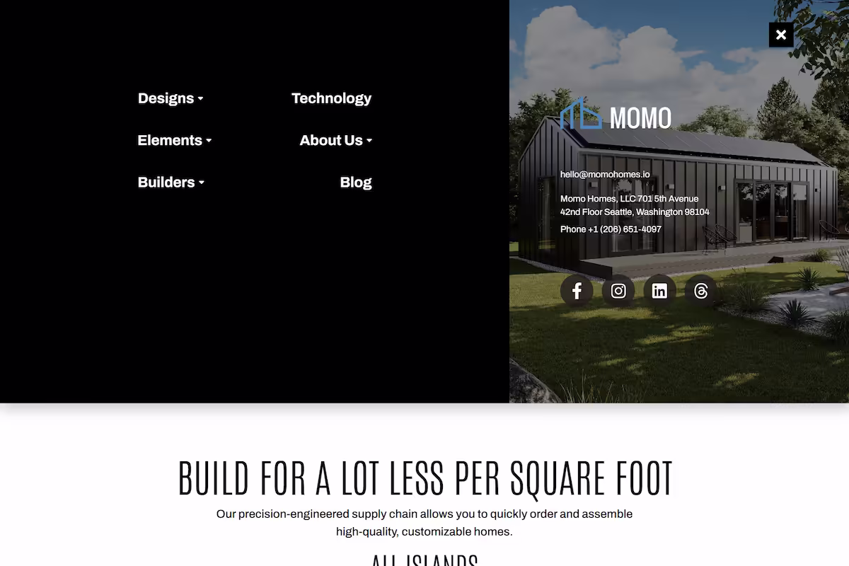 Momo Homes Hawaii featured homes grid showing Penumbra Luna Umbra renders