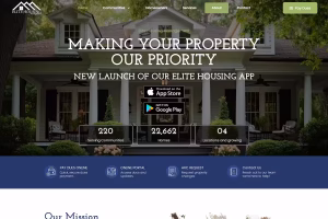 Elite Housing Management homepage — HOA management WordPress site, Alabama