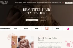 Beautiful Hair McKinney Texas full service hair salon homepage hero view
