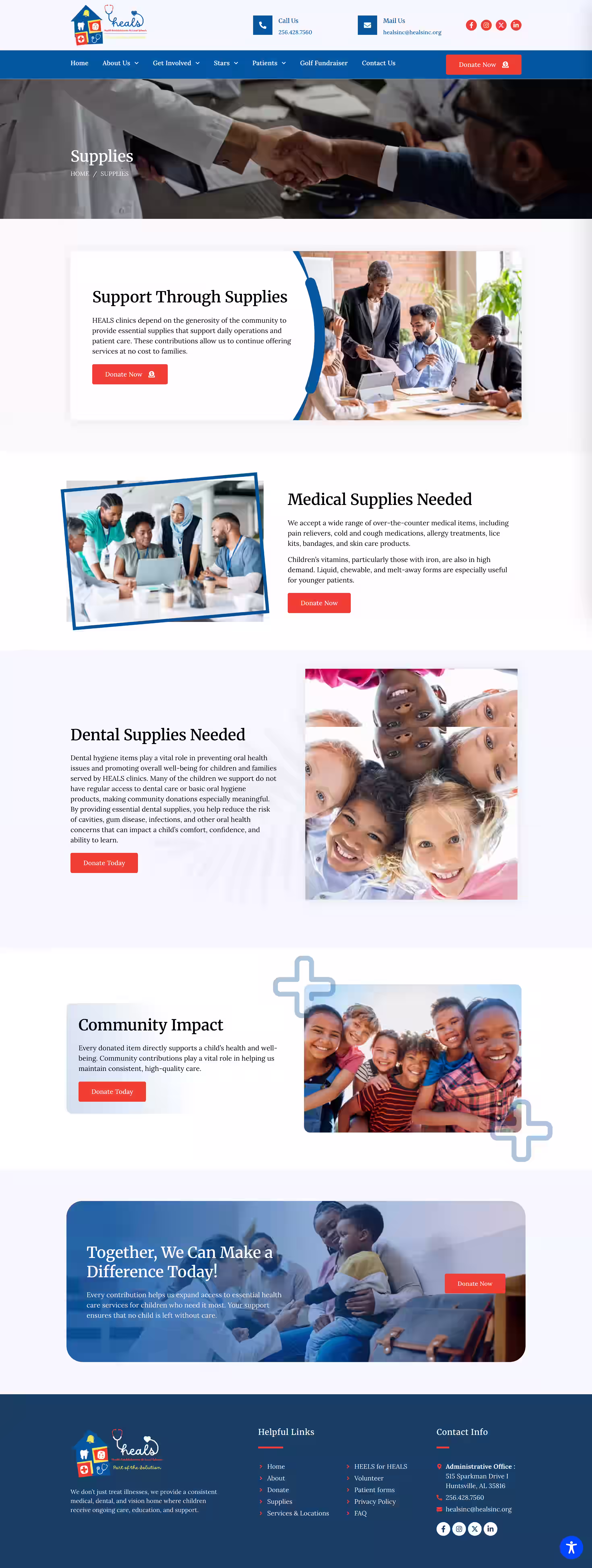 Mobile medical and dental clinic page for Madison County children at Heals Inc