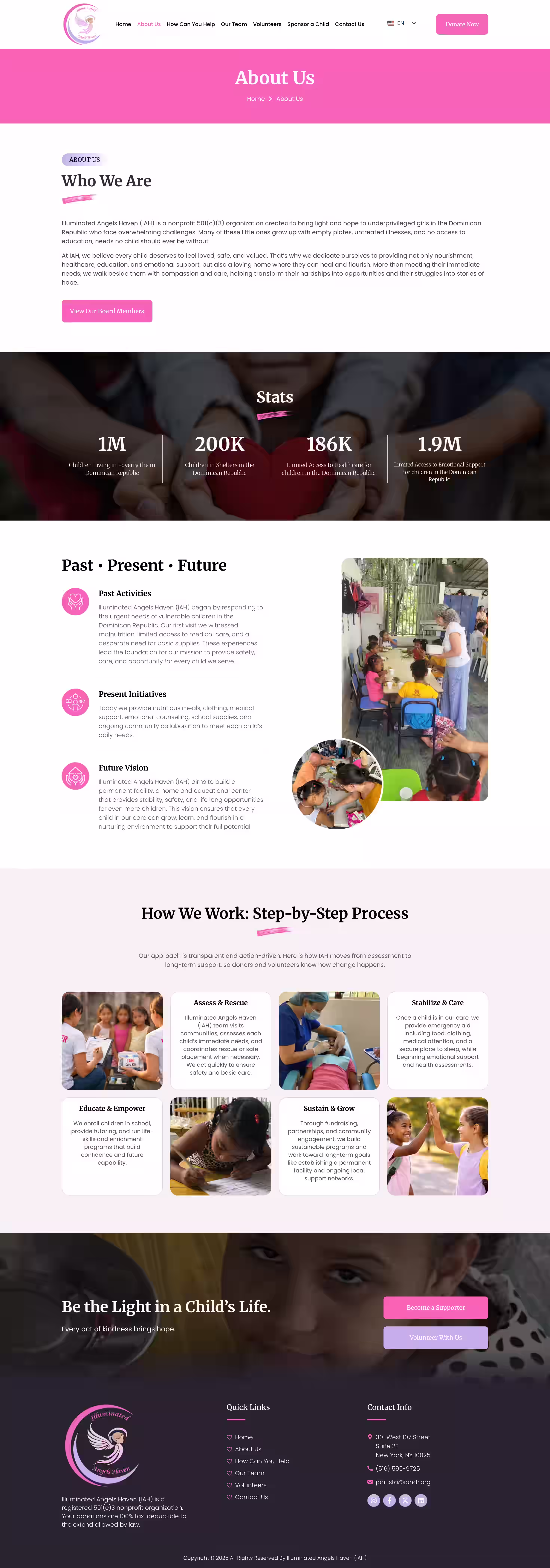 Education programmes page for young girls in Dominican Republic at IAH website