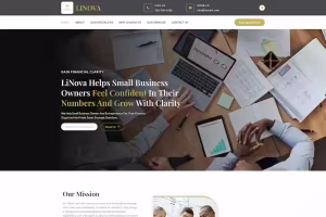 Bookkeeping and accounting service page for small businesses on Linova website