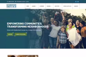 Neighborhood Concepts hero with empowering communities transforming promise