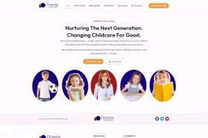Orienta Education hero with nurturing next generation childcare promise