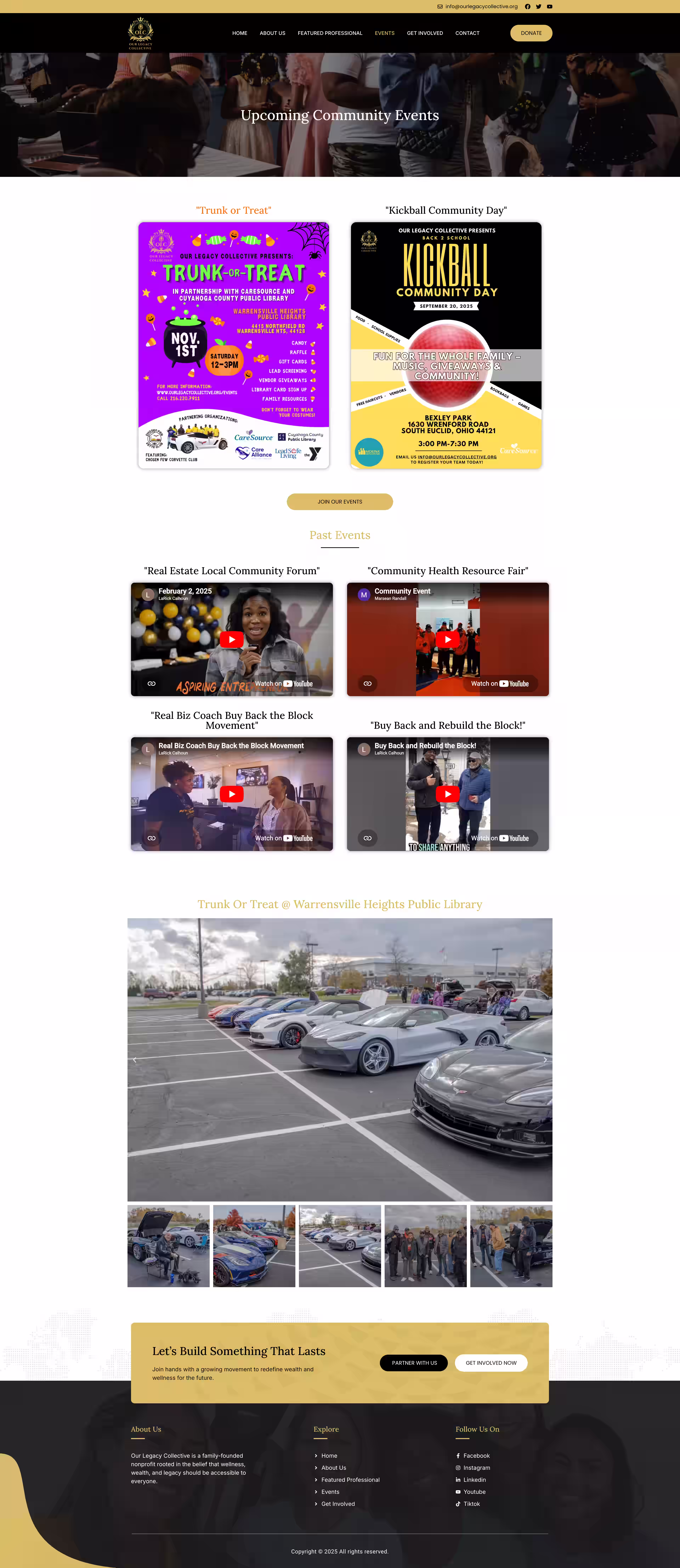 Our Legacy Collective monthly Featured Professional spotlight section