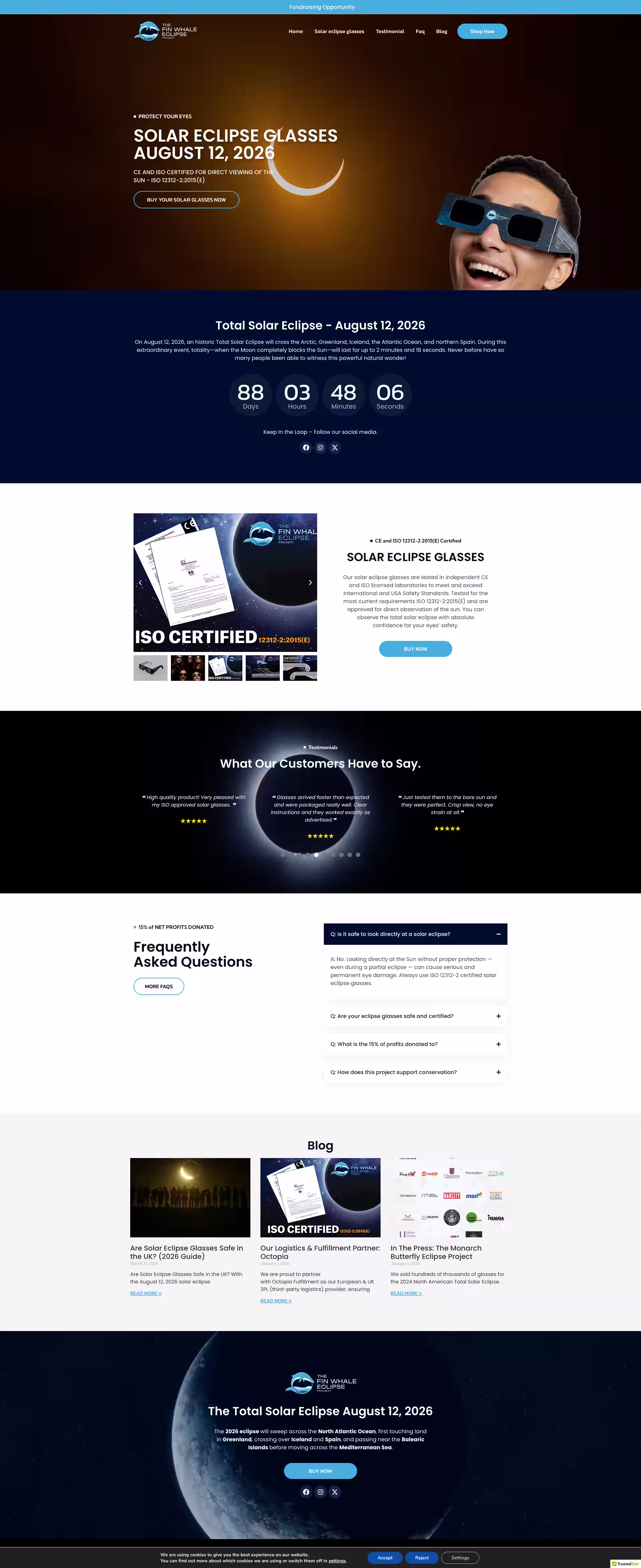 Solar Eclipse Glasses 2026 UK landing page - Elite IT Solutions