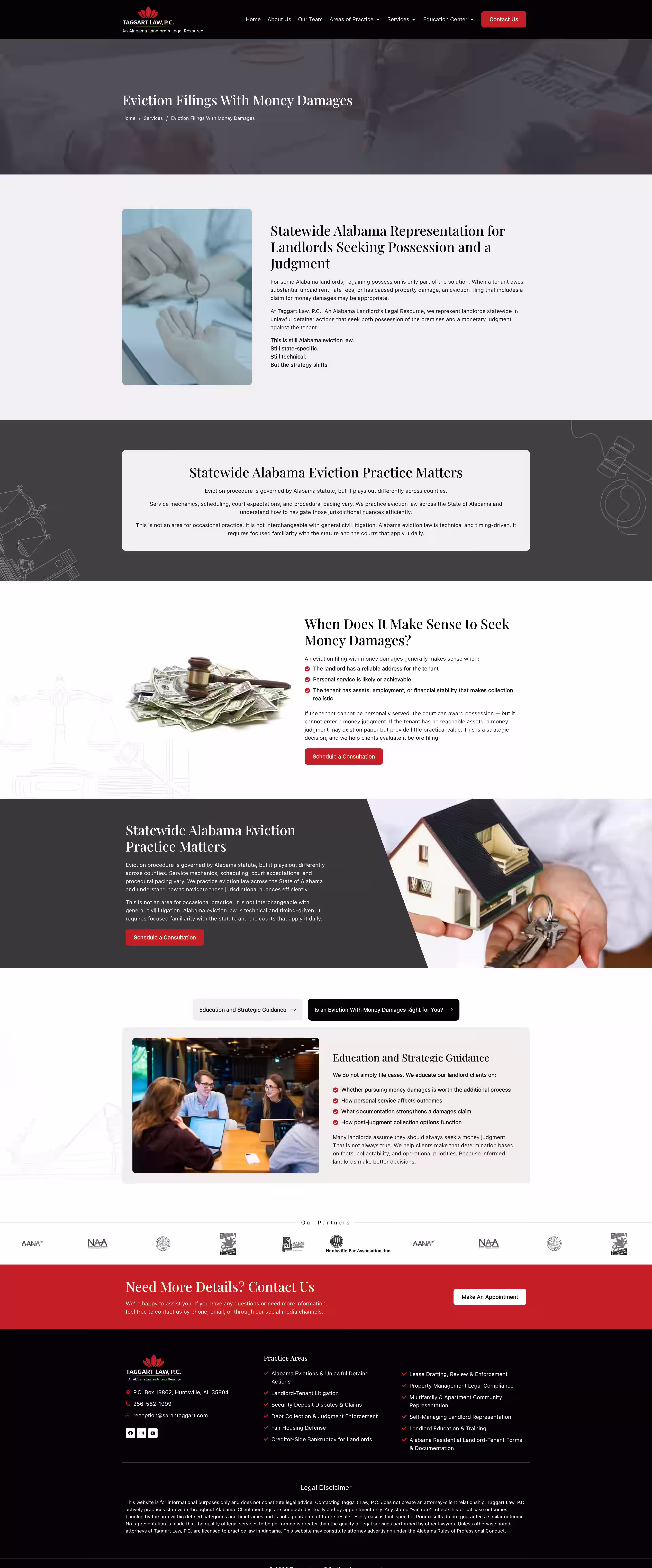 Real estate education school page on Sarah Taggart Alabama law firm website