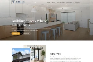 Thrive Developments Vancouver BC family construction company hero section view