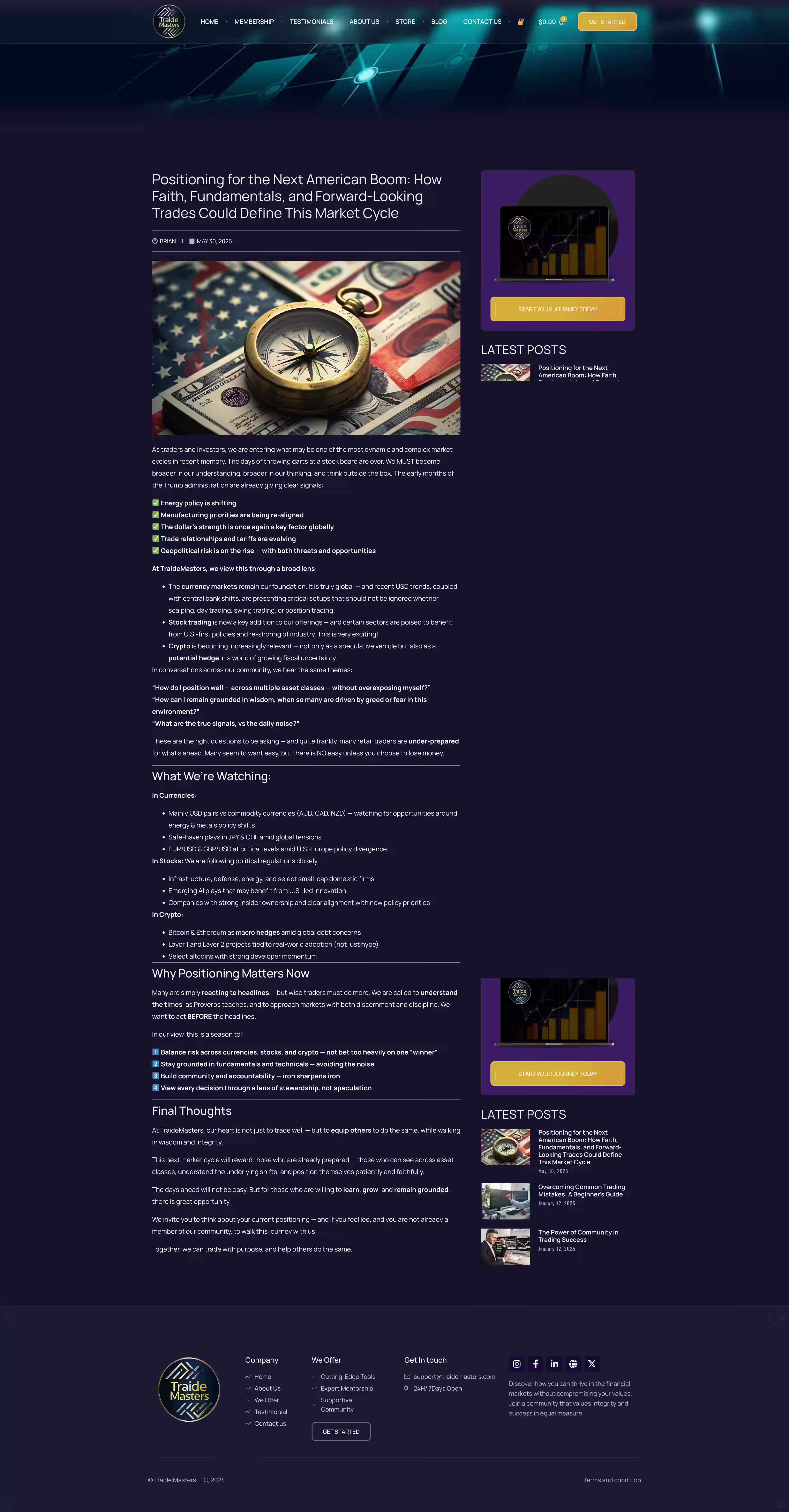 Traide Masters WooCommerce membership store and faith based community