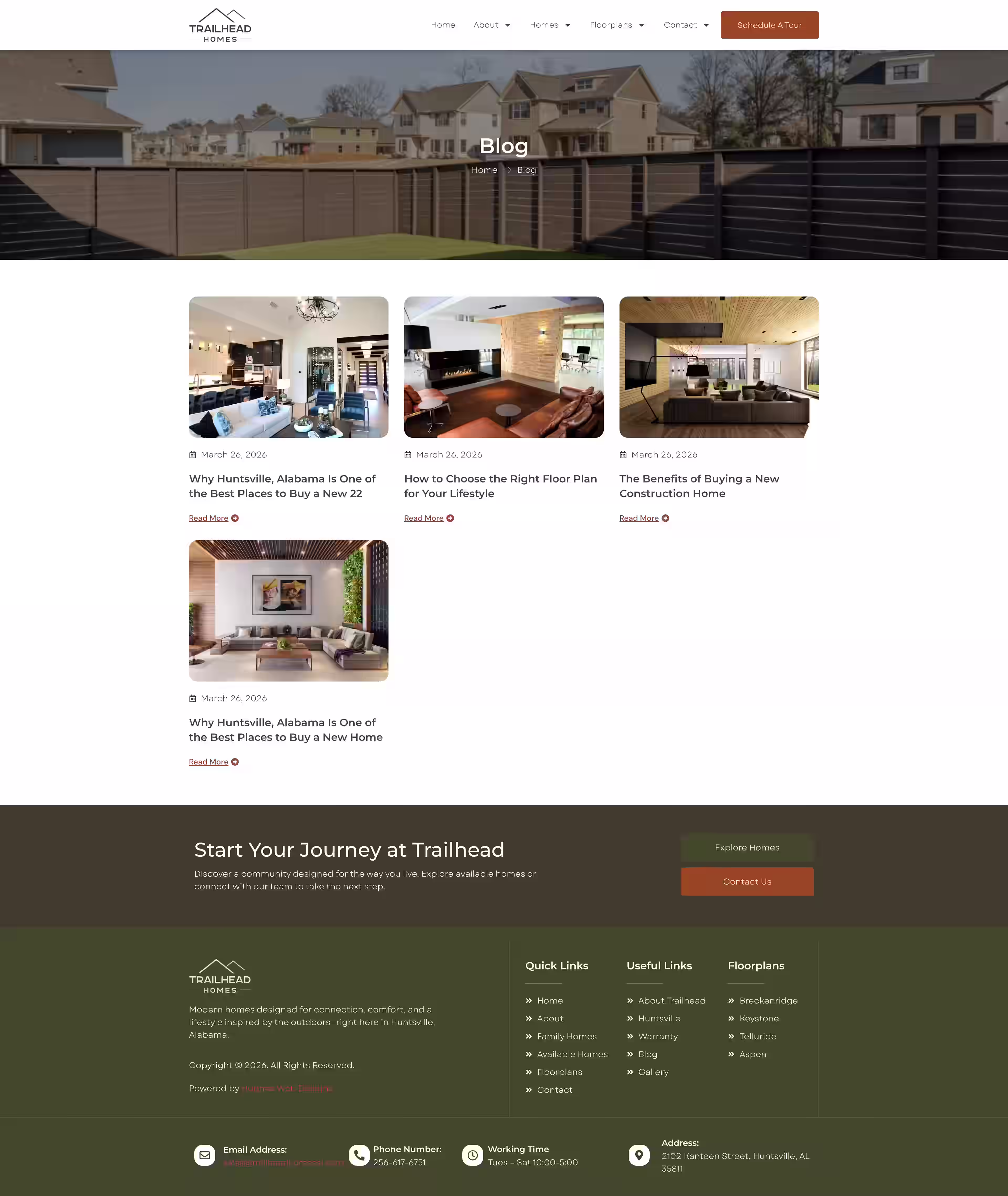 Breckenridge floor plan detail page on Trailhead Homes Huntsville WordPress