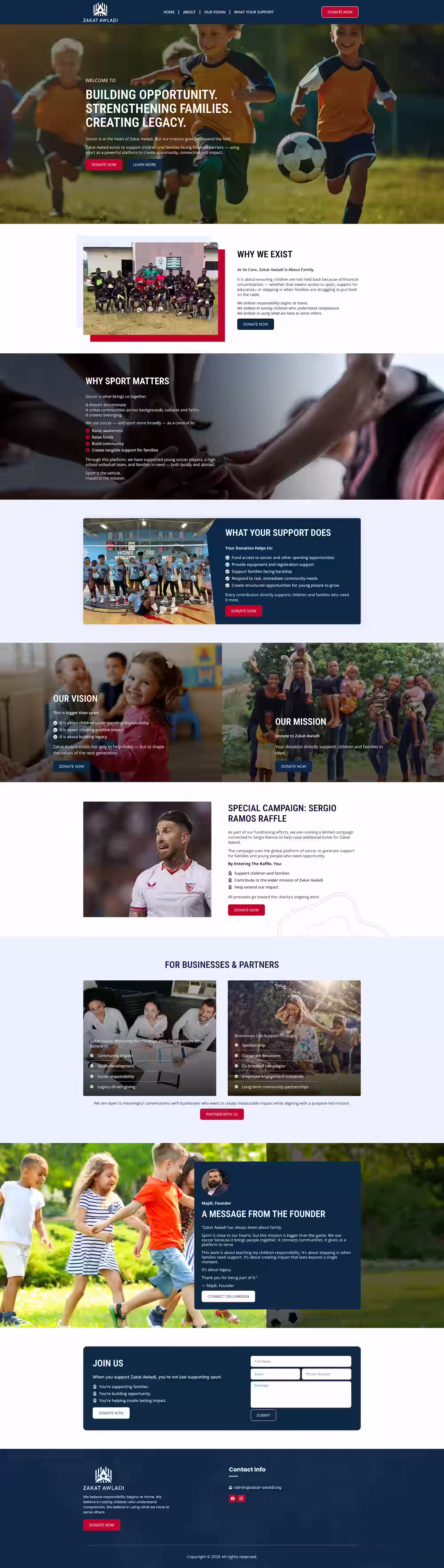 Zakat Awladi landing page - Elite IT Solutions