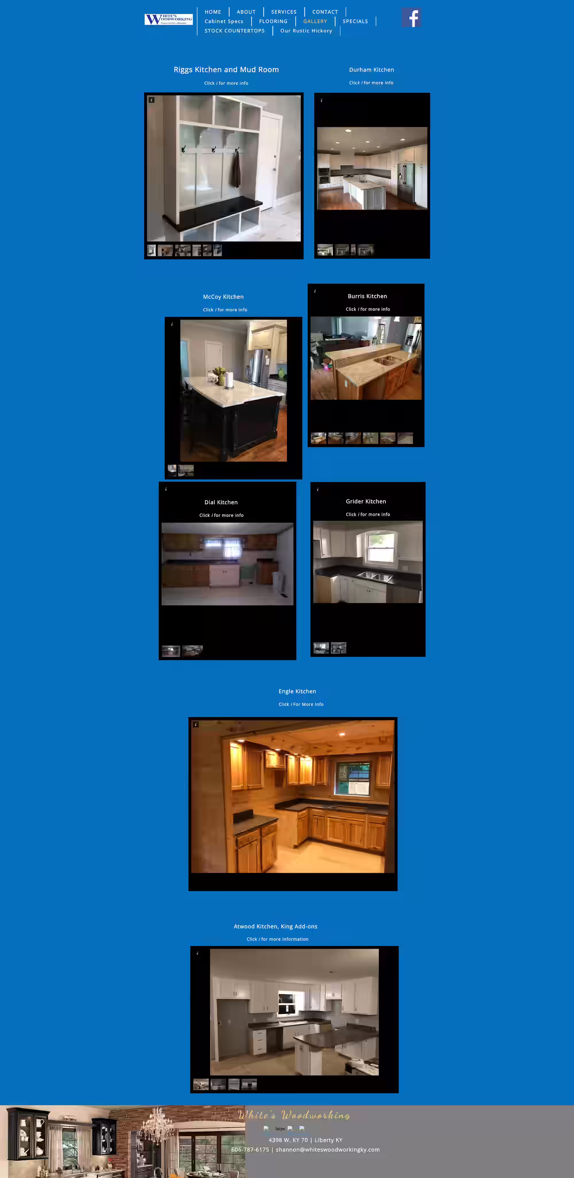 Kitchen bath and flooring services grid for White's Woodworking
