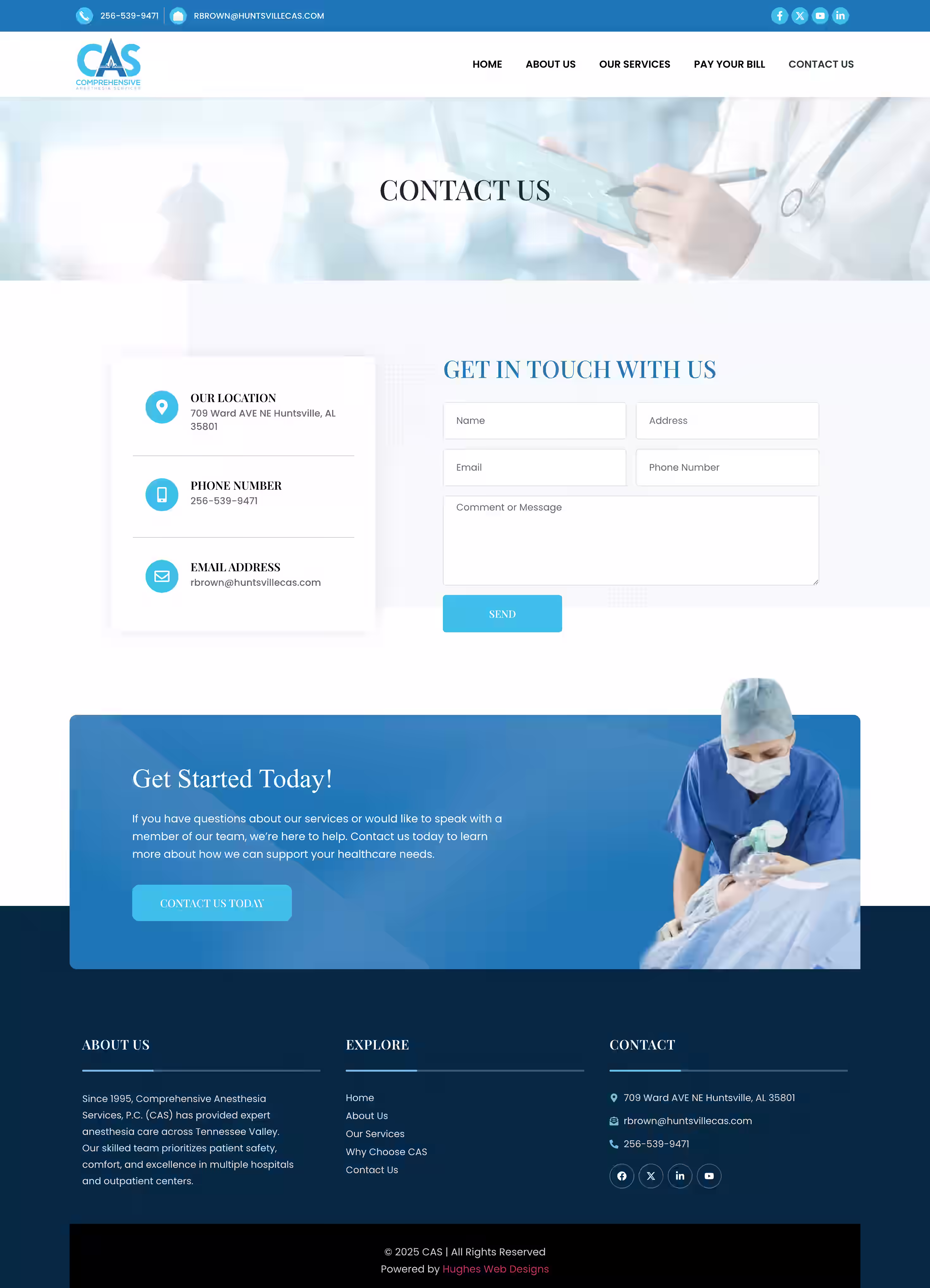 Your care our priority patient reassurance section Huntsville CAS