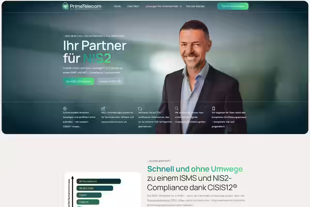 Digital solutions portfolio section covering cloud and mobile services