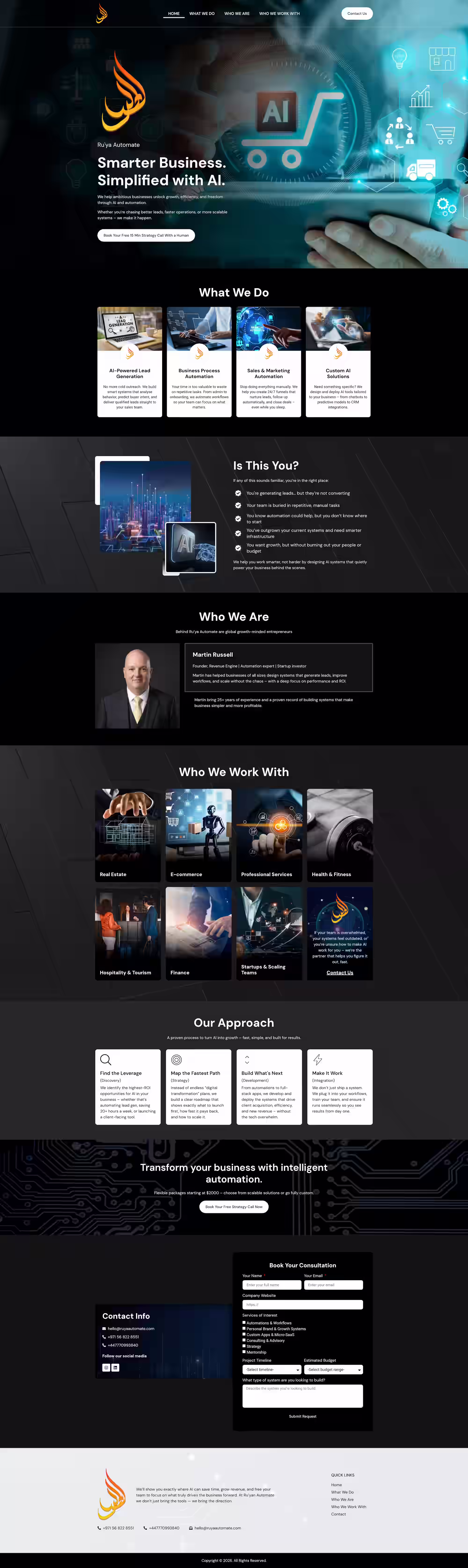 Ruya Automate landing page - Elite IT Solutions