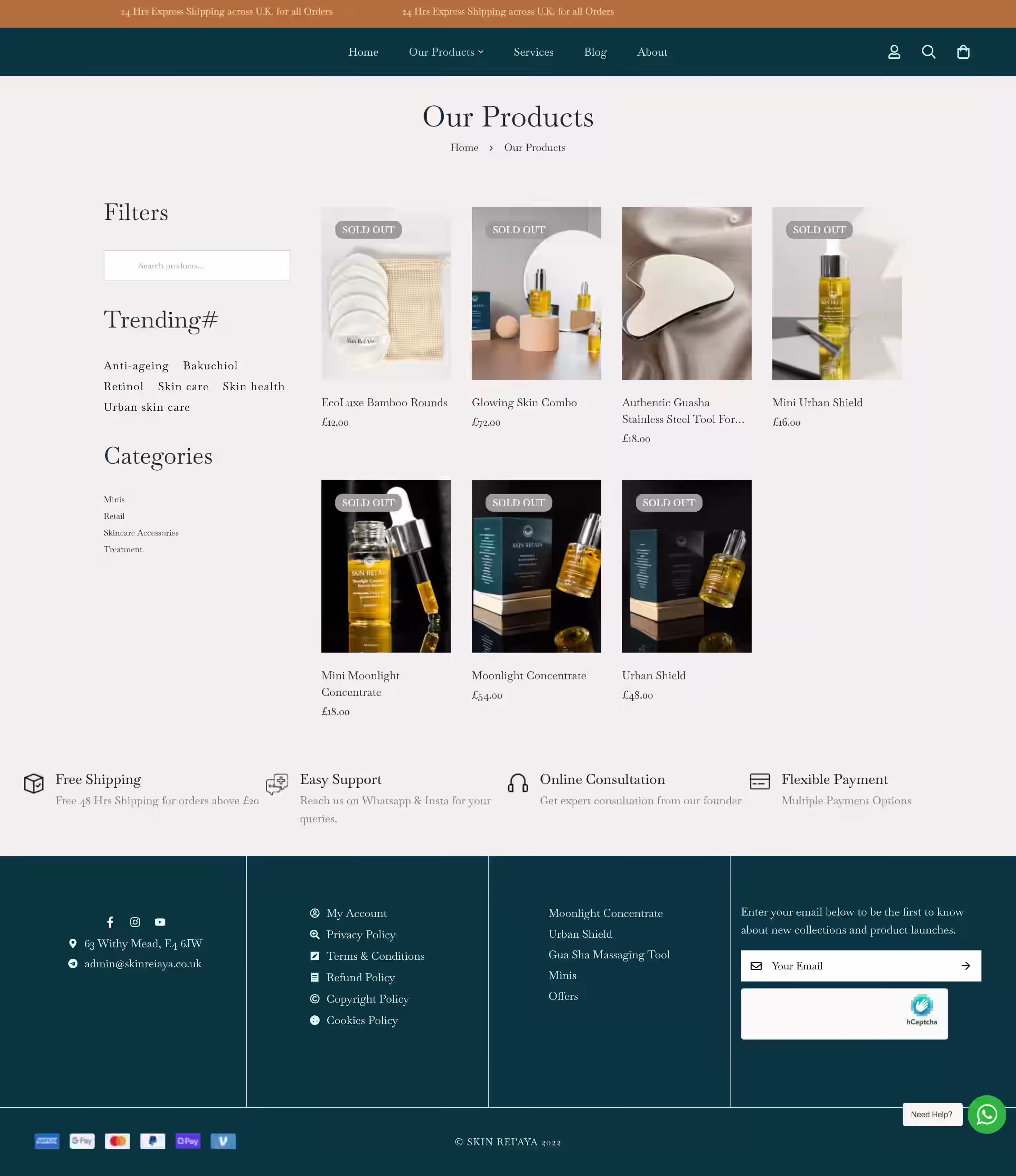 Skincare for a changing world environmental positioning section Reiaya